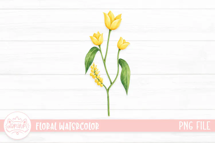 Floral Watercolor Illustration, Flower Watercolor Decoration
