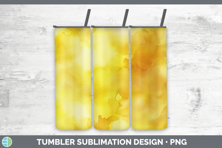 Watercolor Yellow Tumbler Sublimation 20 oz Skinny Tumbler D