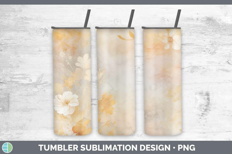 Watercolor Yellow Tumbler Sublimation 20 oz Skinny Tumbler D