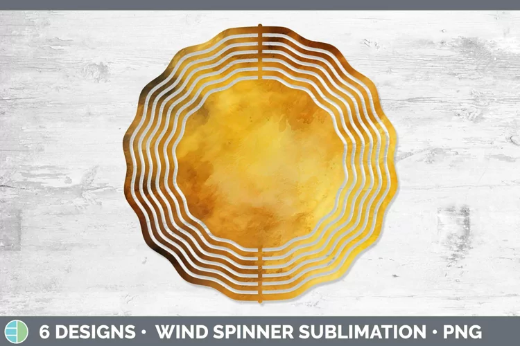 Watercolor Yellow Wind Spinner Sublimation Spinner Designs