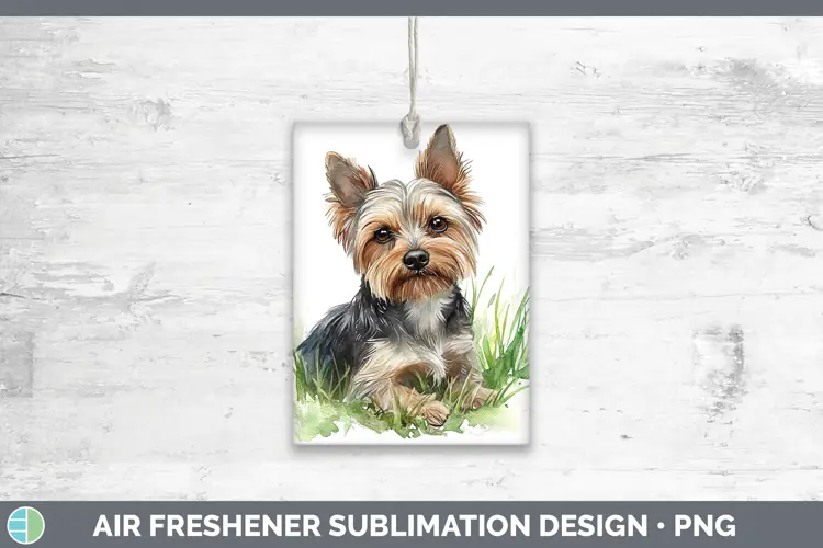 Watercolor Yorkshire Terrier Air Freshener Sublimation Car F
