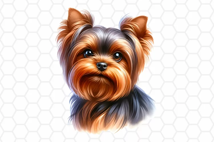 Watercolor Yorkshire Terrier Clipart, Yorkie Sublimation PNG