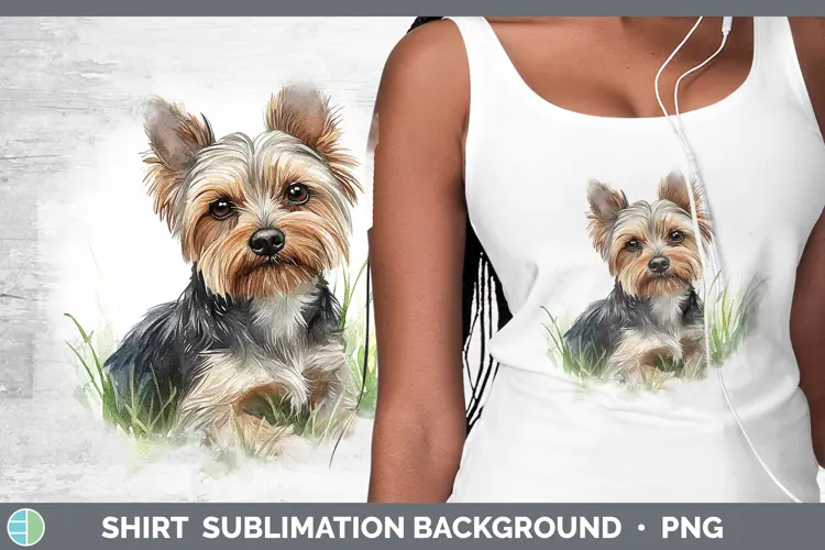Watercolor Yorkshire Terrier Shirt Sublimation Sublimation B