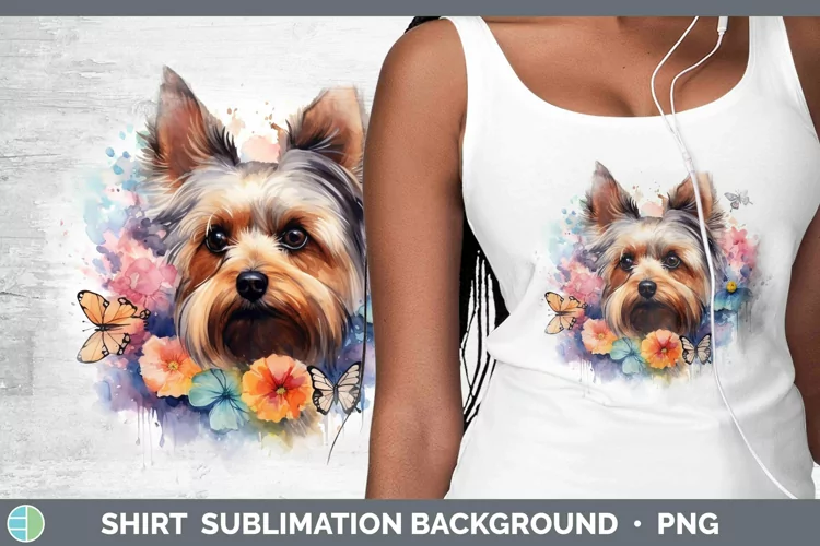 Watercolor Yorkshire Terrier Shirt Sublimation Sublimation B