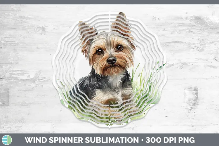 Watercolor Yorkshire Terrier Wind Spinner Sublimation Spinne