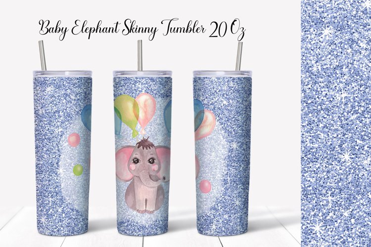Baby Elephant Skinny Tumbler 20 Oz example image 1