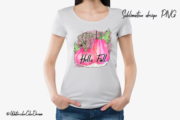 Hello Fall pumpkin sublimation design