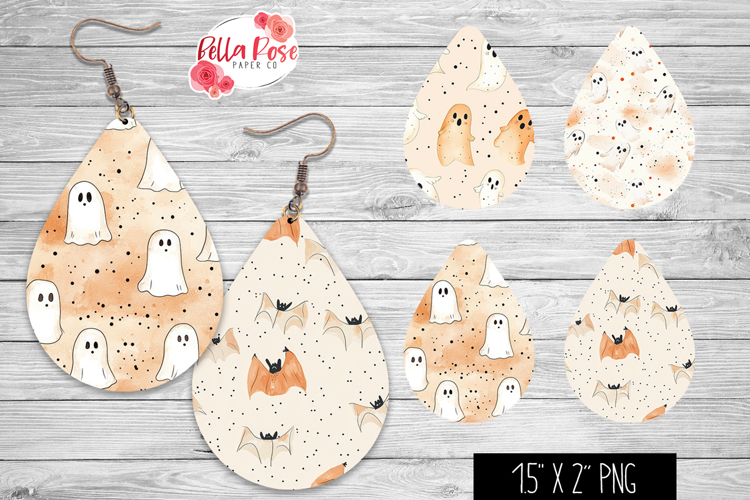Watercolor Halloween | Spooky | 4 Sets of Teardrop Earrings