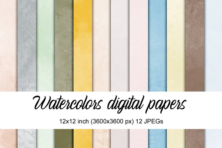 digital papers with watercolor texture