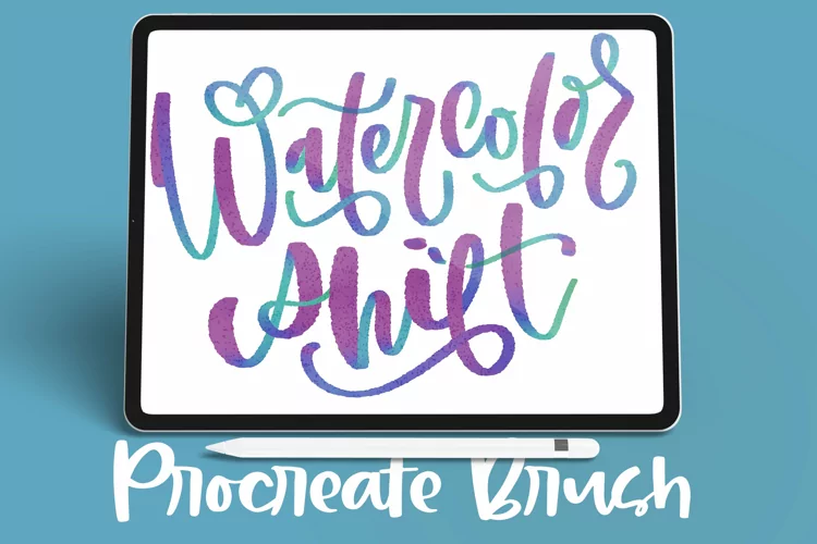 Watercolor Shift - Textured Lettering - Procreate Brush
