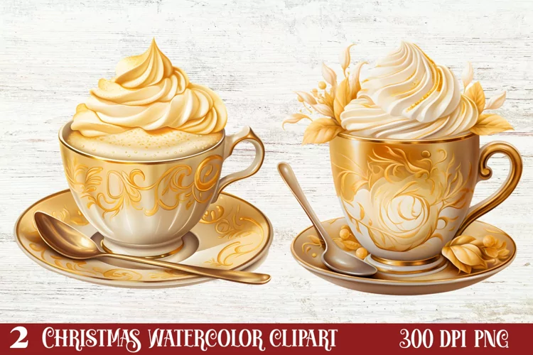Christmas Hot Cocoa Cup Clipart Sublimation