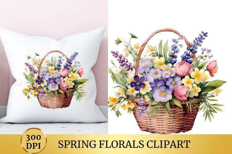 Watercolour Spring Florals Clipart