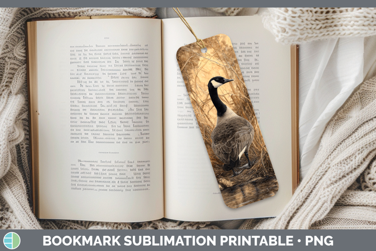 Cackling Goose Waterfowl Sunset Bookmark Sublimation Design