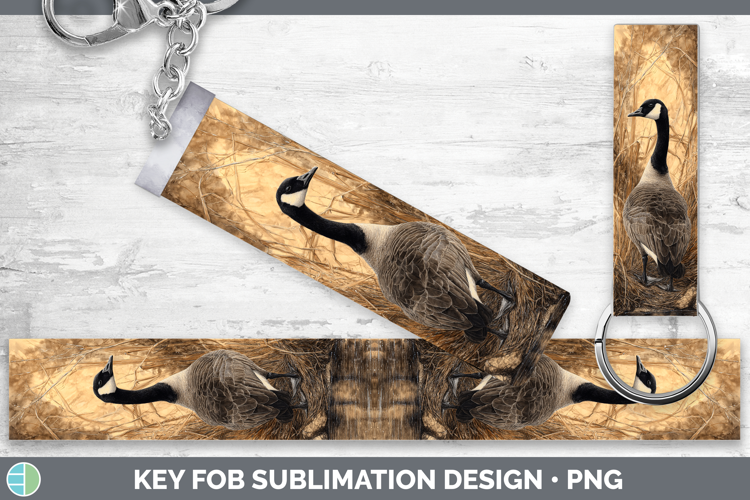 Cackling Goose Waterfowl Sunset Key Fob Sublimation Design