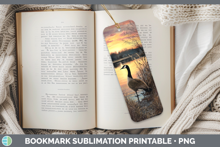 Canada Goose Waterfowl Sunset Bookmark Sublimation Design