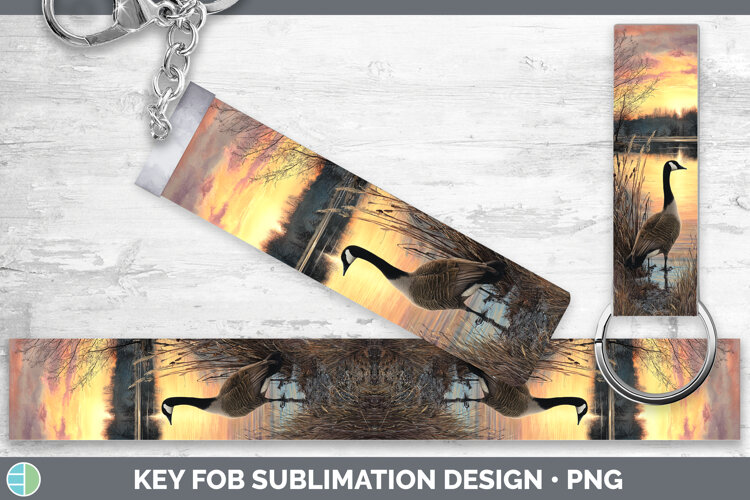 GorgeousWaterfowl Sunset Key Fob design.