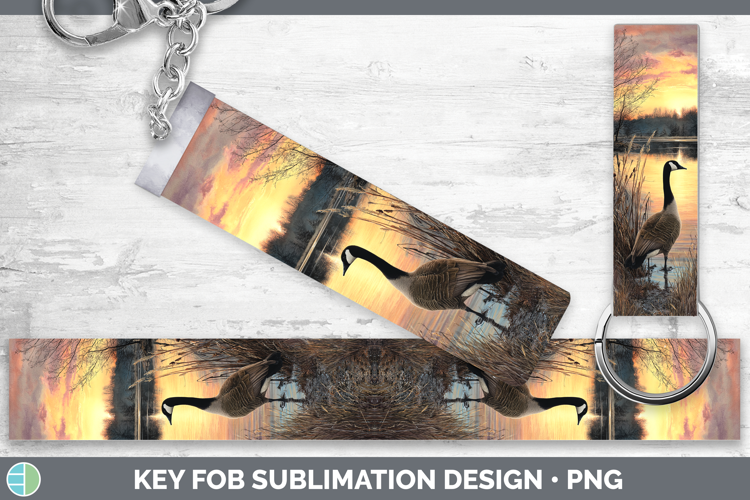 Canada Goose Waterfowl Sunset Key Fob Sublimation Design