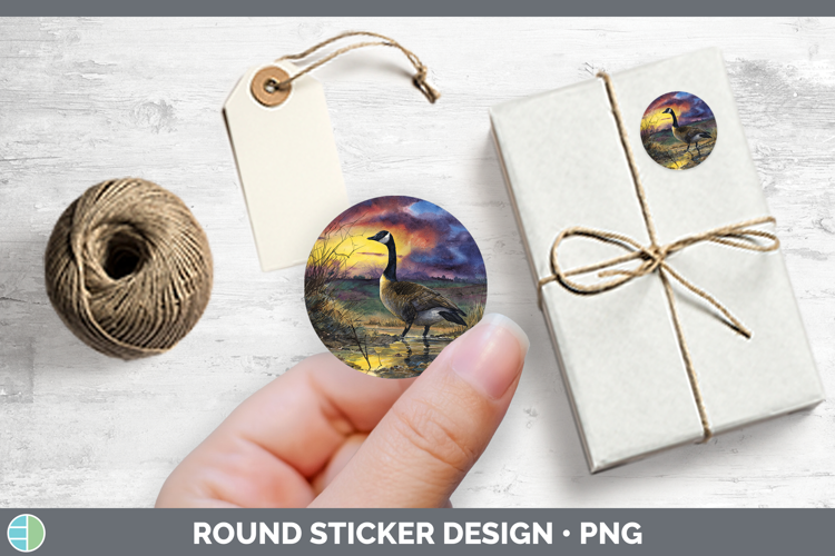 Canada Goose Waterfowl Sunset Stickers Design