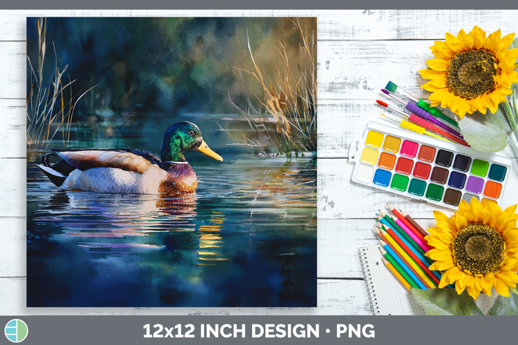 Mallard Duck Waterfowl Sunset Paper Backgrounds Design