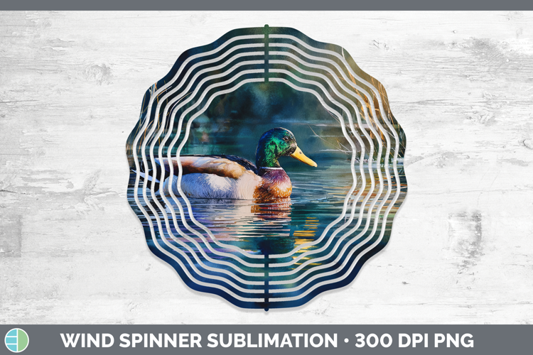 Mallard Duck Waterfowl Sunset Wind Spinner Sublimation Desig