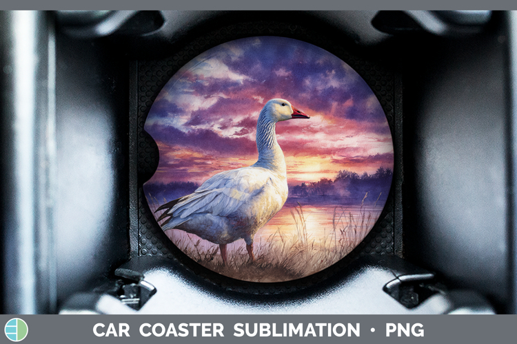 Ross Goose Waterfowl Sunset Car Coaster Sublimation Design