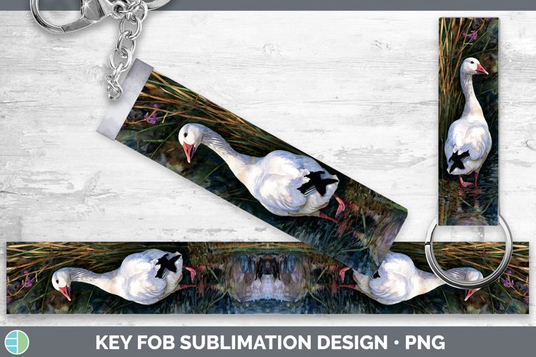 Ross Goose Waterfowl Sunset Key Fob Sublimation Design