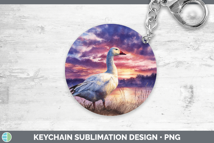 Ross Goose Waterfowl Sunset Keychain Sublimation Design