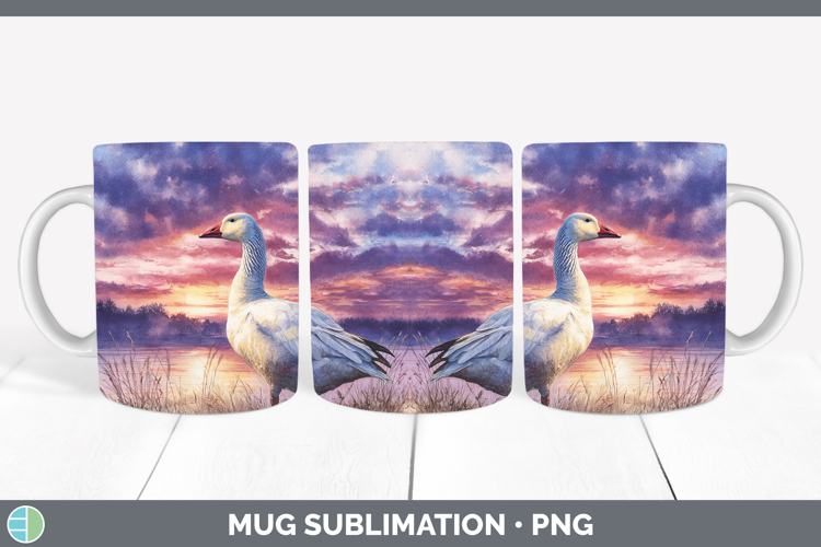 Ross Goose Waterfowl Sunset Mug Wrap Sublimation Design