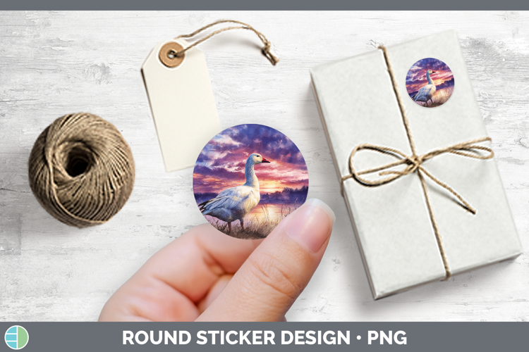 Ross Goose Waterfowl Sunset Stickers Design