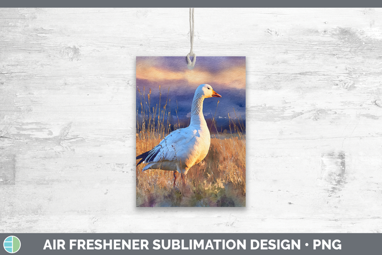 Snow Goose Waterfowl Sunset Air Freshener Sublimation Design