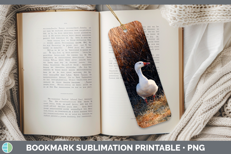 Snow Goose Waterfowl Sunset Bookmark Sublimation Design