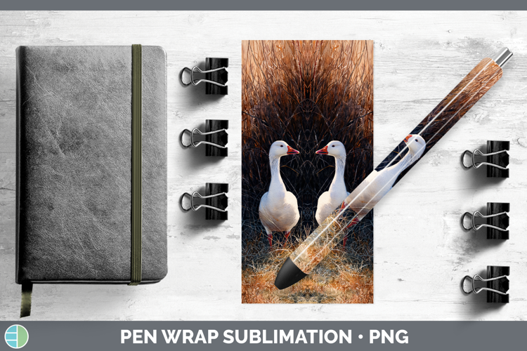 Snow Goose Waterfowl Sunset Pen Wrap Sublimation Design