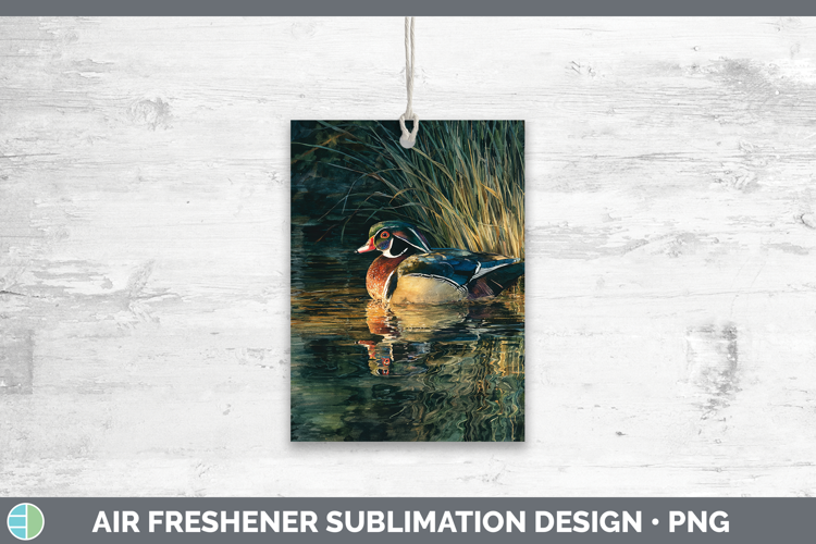 Wood Duck Waterfowl Sunset Air Freshener Sublimation Design