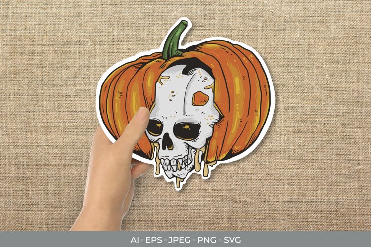 Pumpkins Skull Sticker