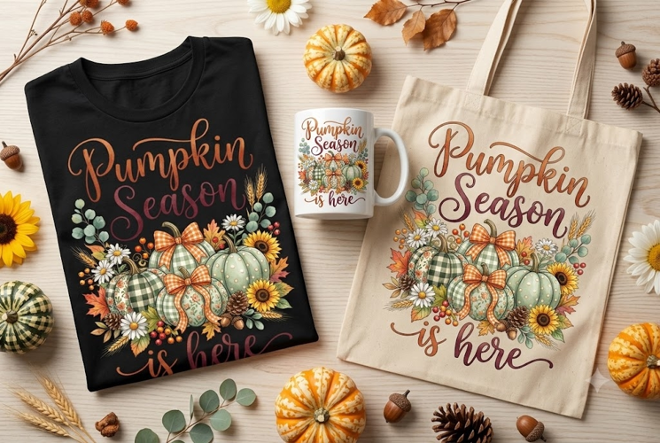 Pumpkin Season Is Here PNG | Rustic Fall Pumpkin Sublimation