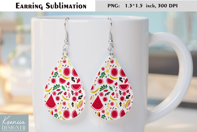 Cute Watermelon Design| Fruit Earrings Sublimation