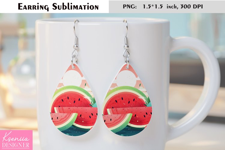 Cute Watermelon Design| Fruit Earrings Sublimation