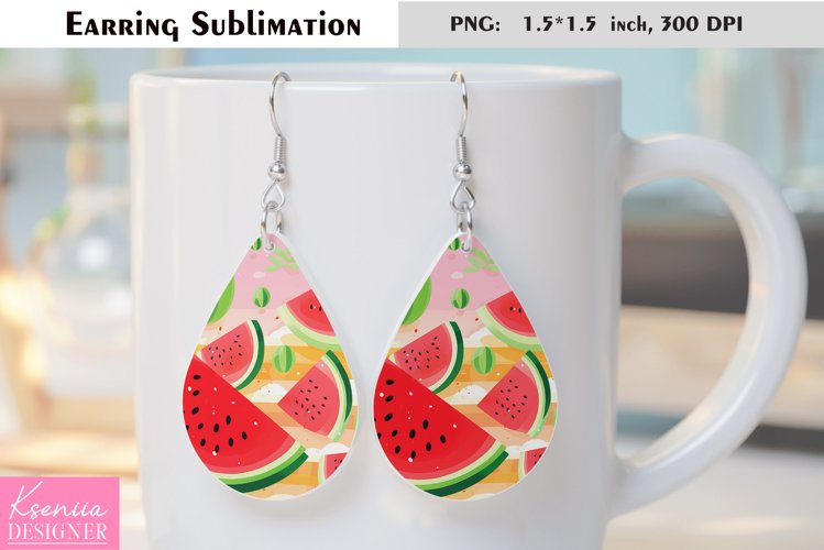 Cute Watermelon Design| Fruit Earrings Sublimation