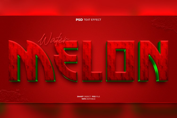 Watermelon 3D editable text effect example image 1