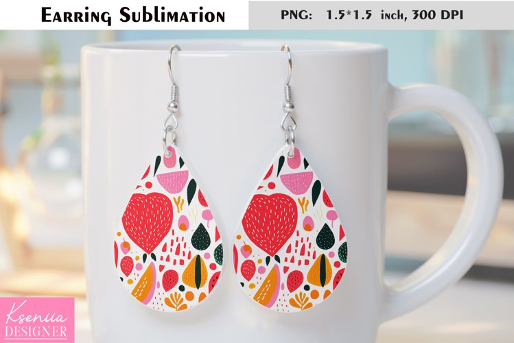 Cute Watermelon Design| Fruit Earrings Sublimation