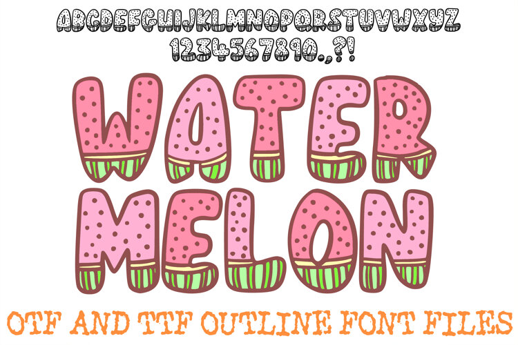 Watermelon ABC Font Typeface Fruit Melon Alphabet OTF Illustration by Squeeb Creative