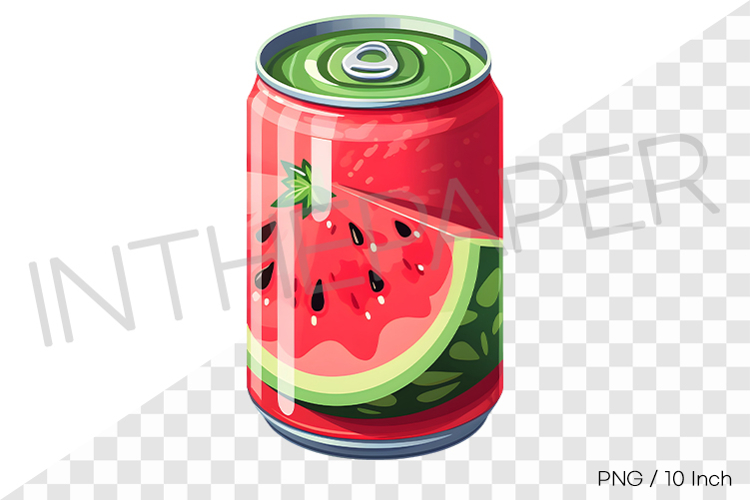 Watermelon can PNG Drink Clipart beverage summer cartoon