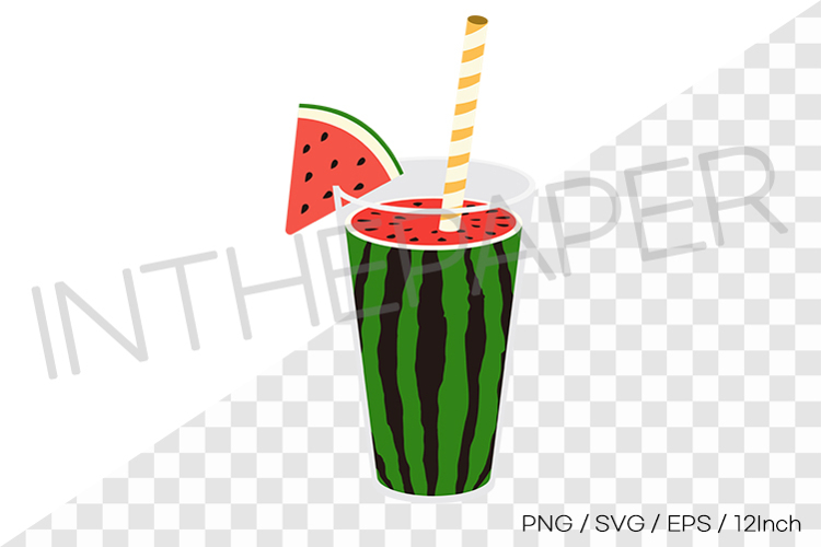 Striped glass watermelon juice PNG SVG EPS clipart fruit