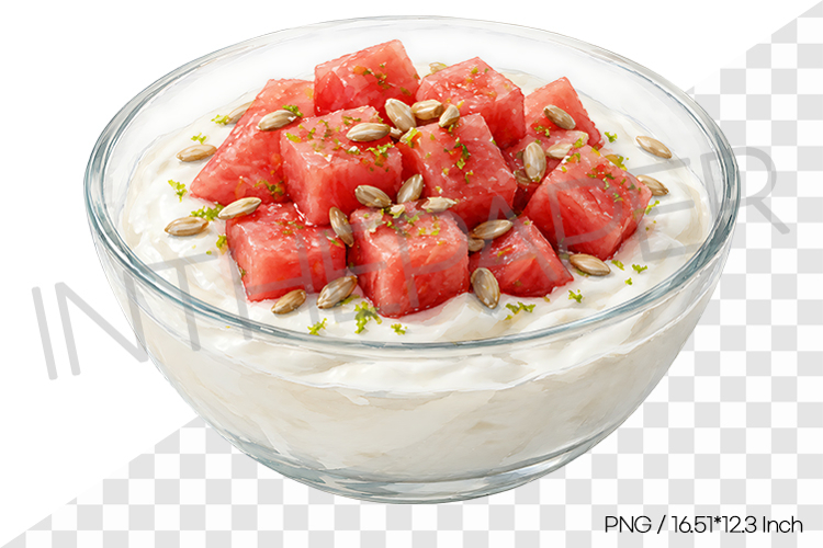 Watermelon Lime Sunflower Yogurt PNG Clipart Watercolor