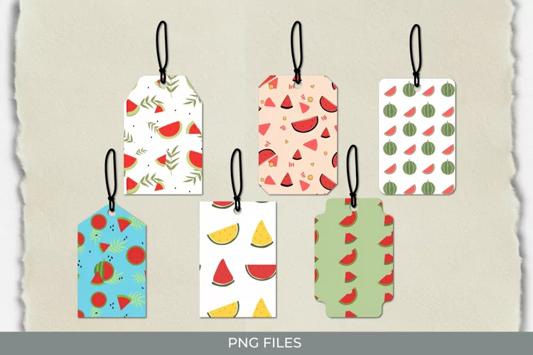 Watermelon Seamless Pattern Tags