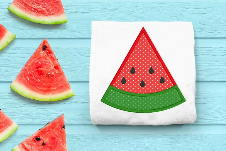 Watermelon Slice Applique Embroidery Design