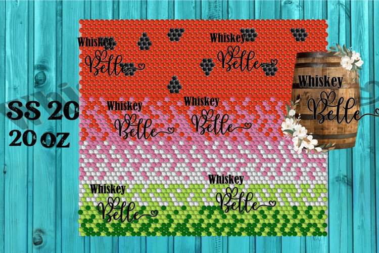 Watermelon Ombre SS20 20oz Rhinestone Template