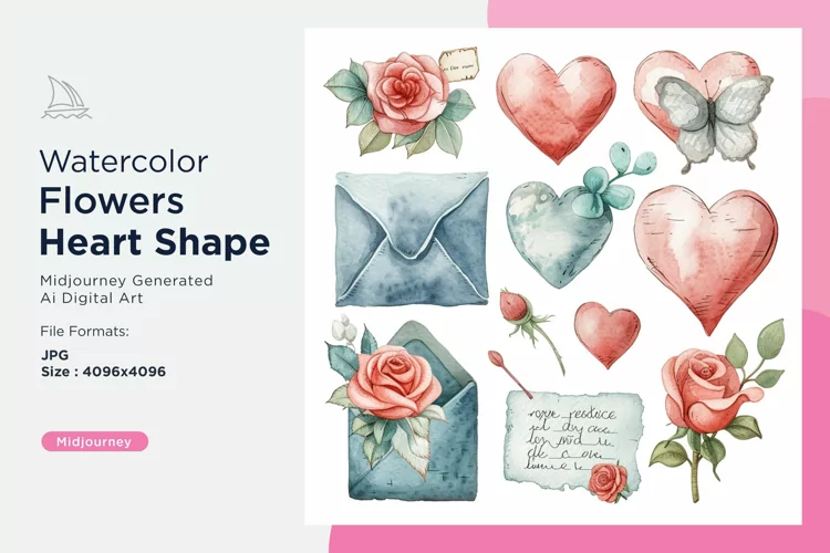 Flowers Heart Shape Cupid's Embrace A Valentine's Delight