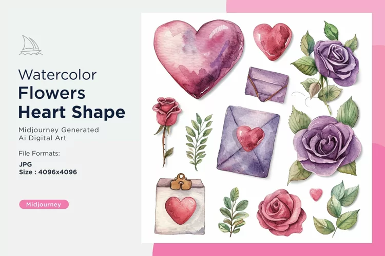 Flowers Heart Shape Sweethearts' Serenade Love in Harmony