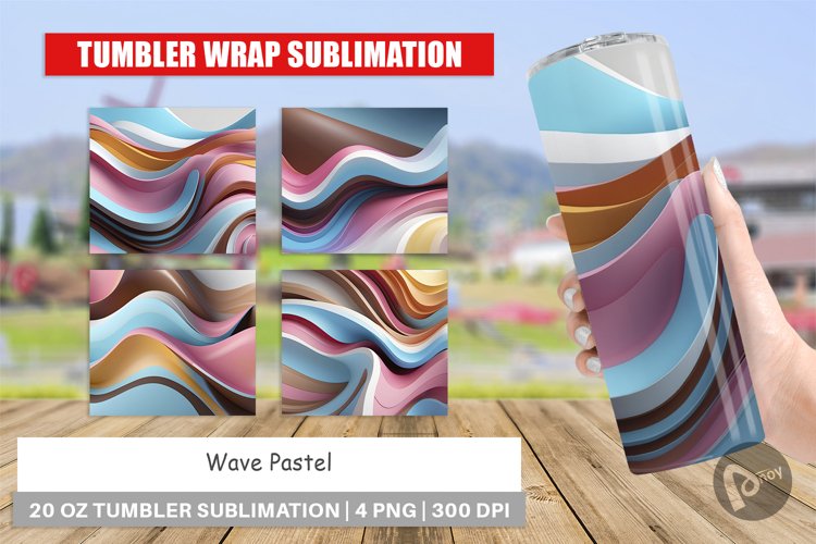 Tumbler Wrap Wave Pastel